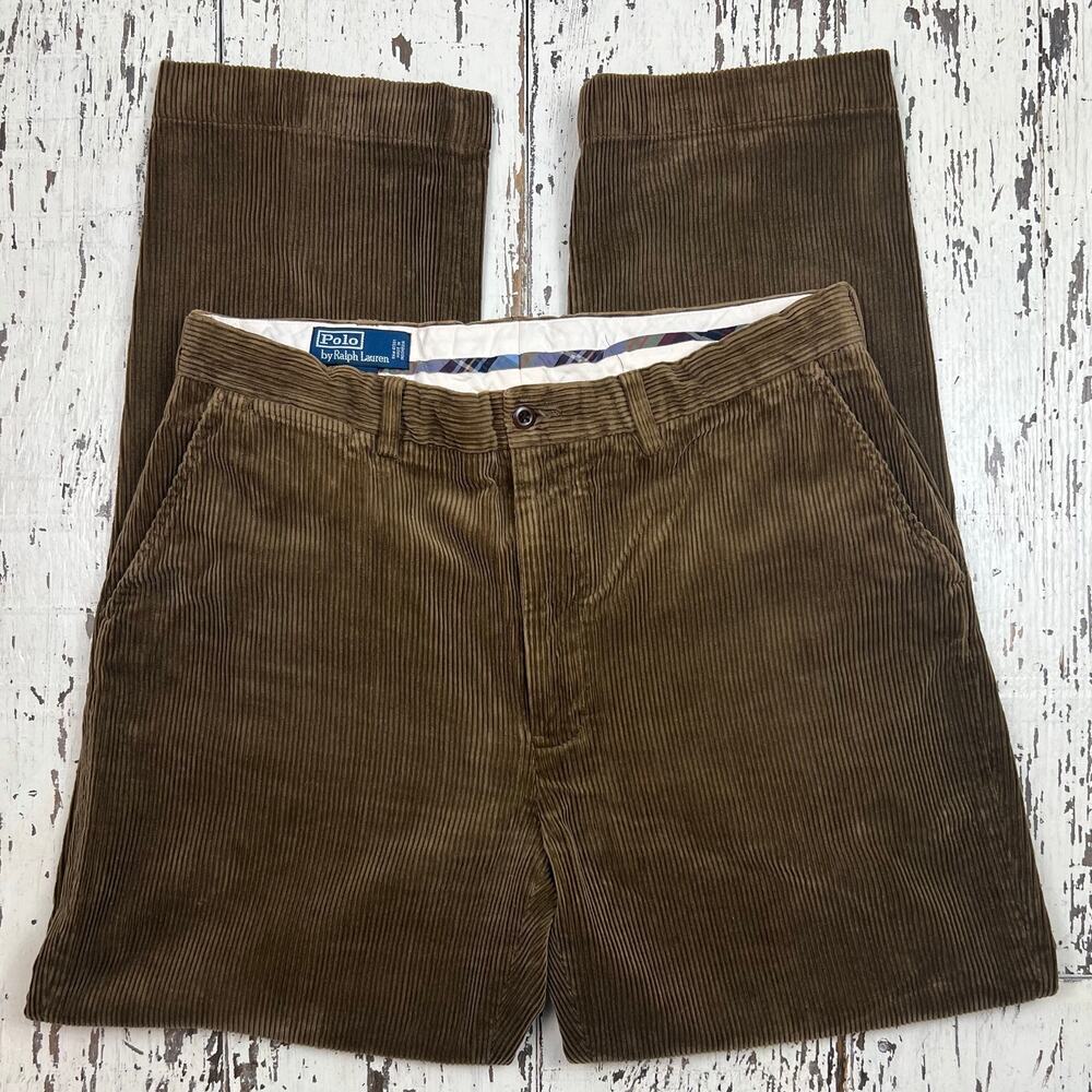 Polo by Ralph Lauren corduroys men’s 36x32 flat front,  brown. Great condition!